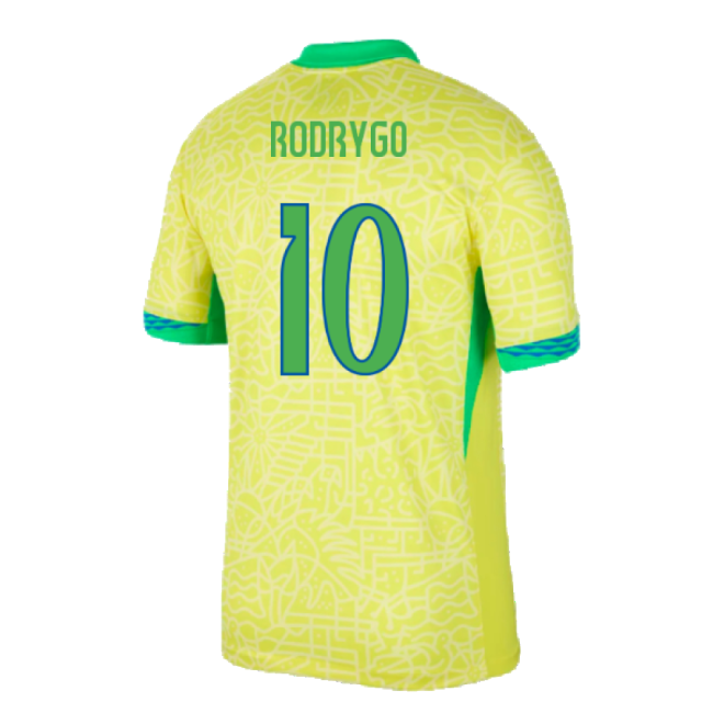 Jersey 2024-2025 Brazil Home Shirt (Rodrygo 10) Football