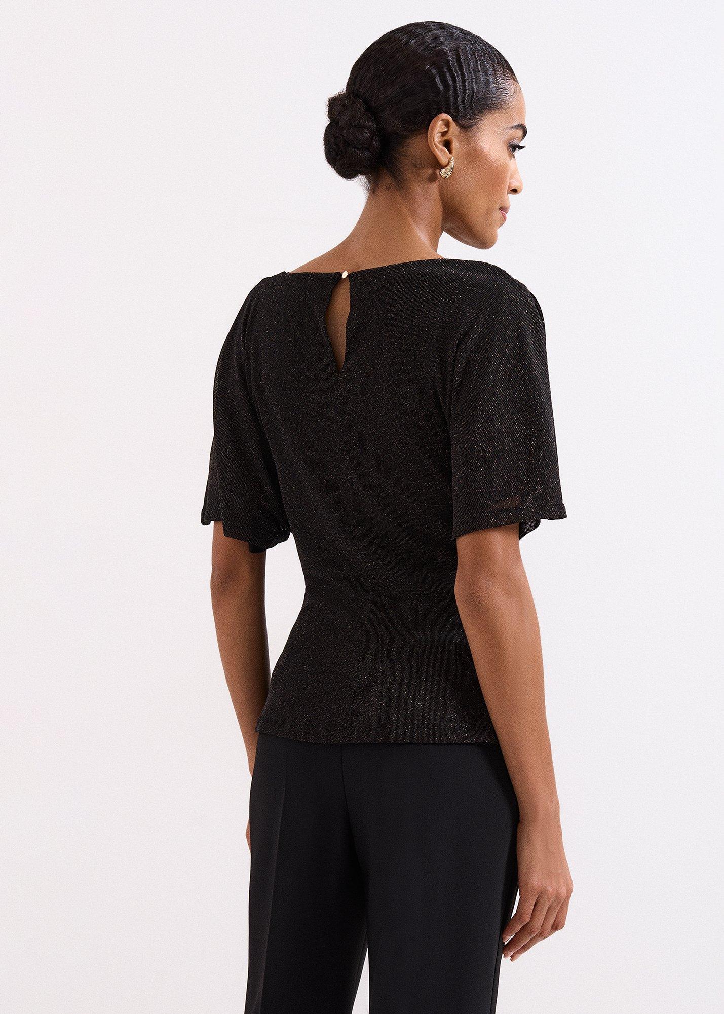Martha Gold Shimmer Draped Top