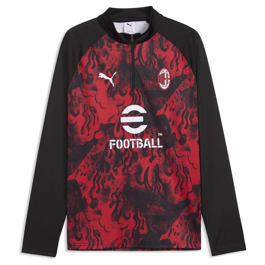 Milan Training Shirt Pre Match 1/4 Zip - For All Time Red/PUMA Black