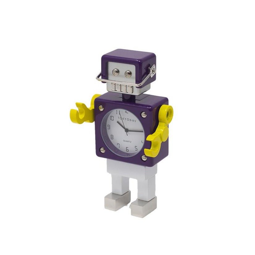 Football Robot Clock - Purple/White