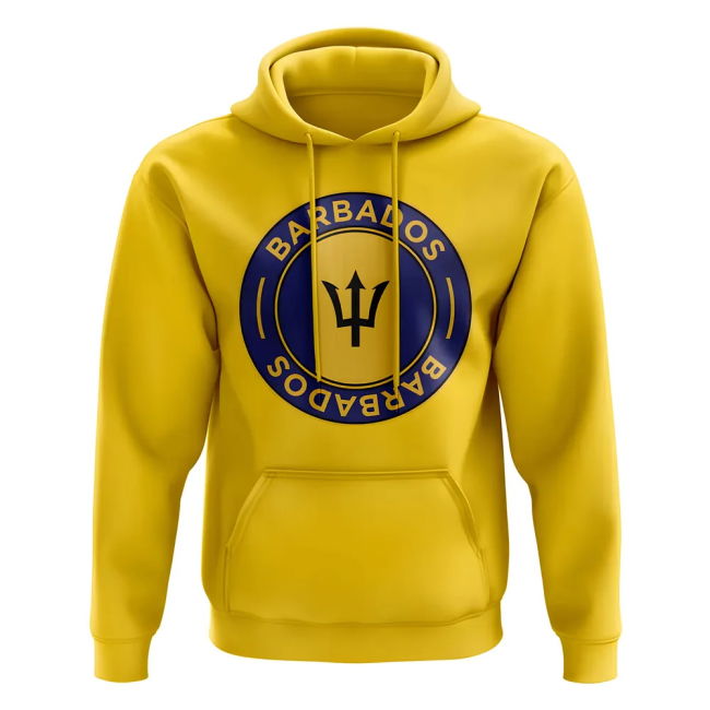 Fan-Favorite World-Class Barbados Football Badge Hoodie (Yellow)
