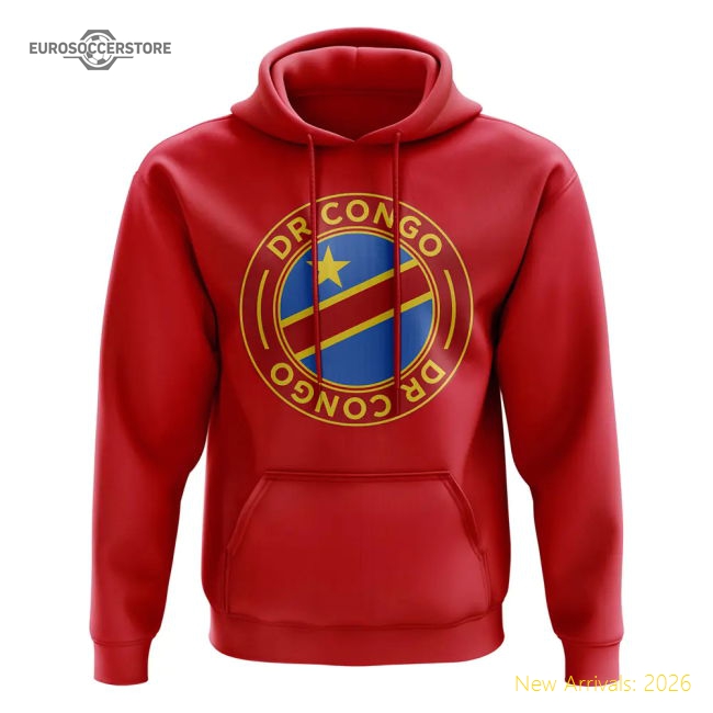 High-quality Dr Congo Football Badge Hoodie (red) - Fan Collection