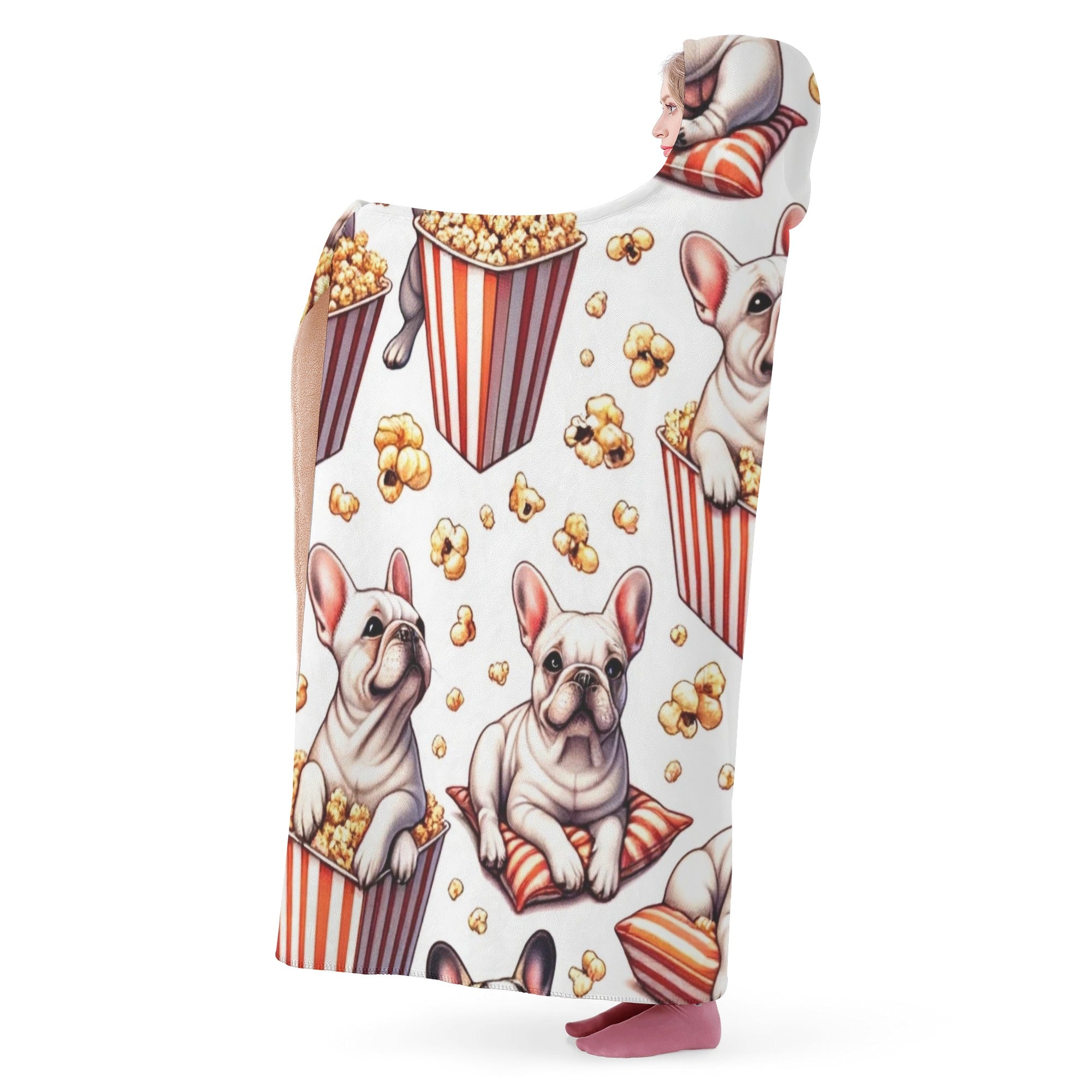 French Bulldog Lady Hooded Blanket Practical Pet Supply