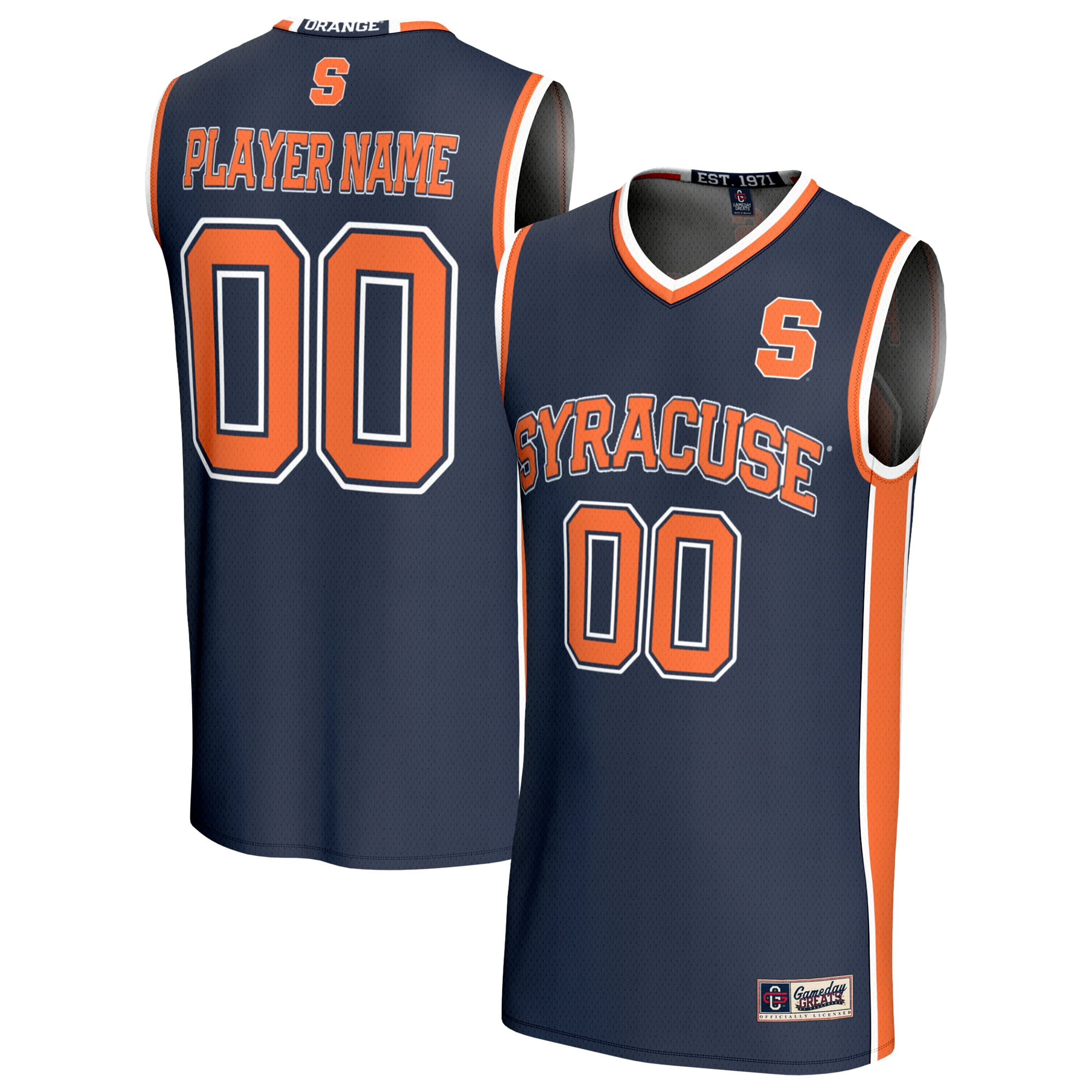 Syracuse Orange GameDay Greats Unisex Lightweight Collegiate Men's Basketball NIL Pick-A-Player Fashion Jersey - Navy