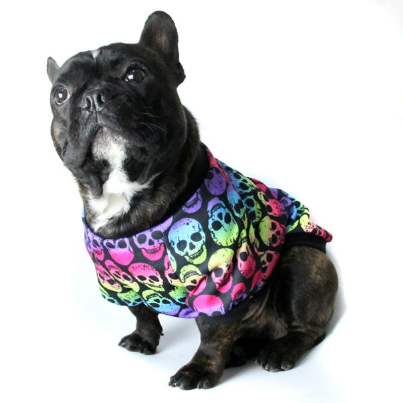 Durable Skull Pattern Shirt For French Bulldog (ws80) for Street Style