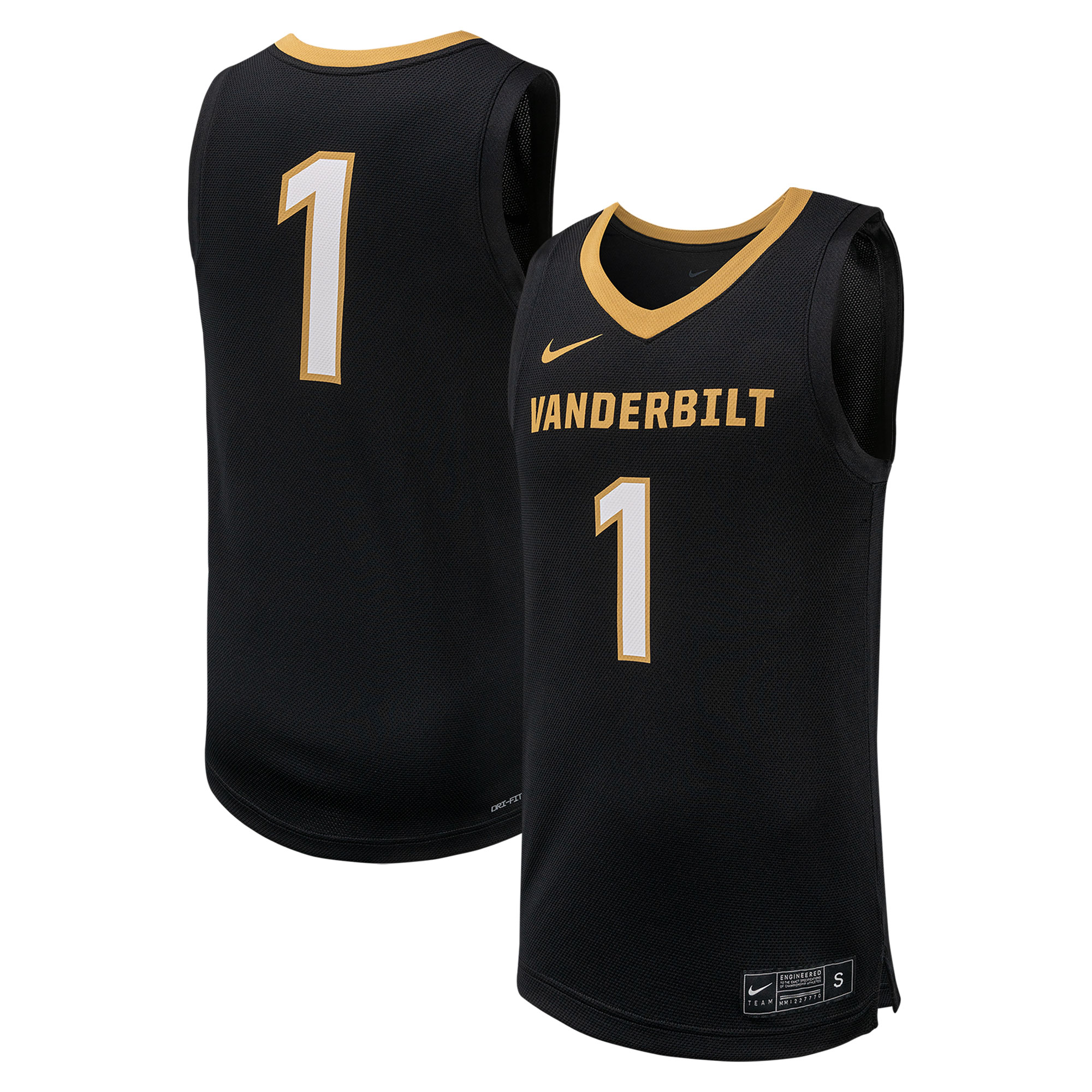 [DDG] Vanderbilt Commodores Replica Basketball Jersey - Black