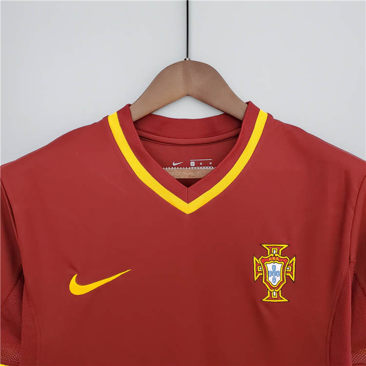 2000 Portugal Retro Soccer Jerseys Home Red Football Shirt - Official