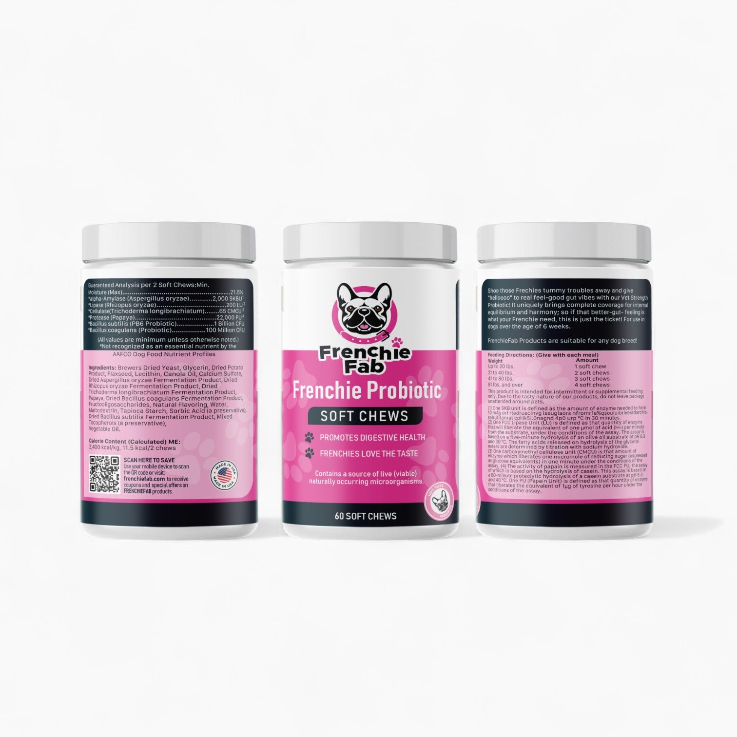 French Bulldog Frenchie Probiotic Soft Chews – Vet Strength Digestive