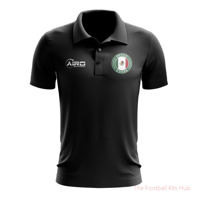 Men Mexico Football Polo Shirt (Black)
