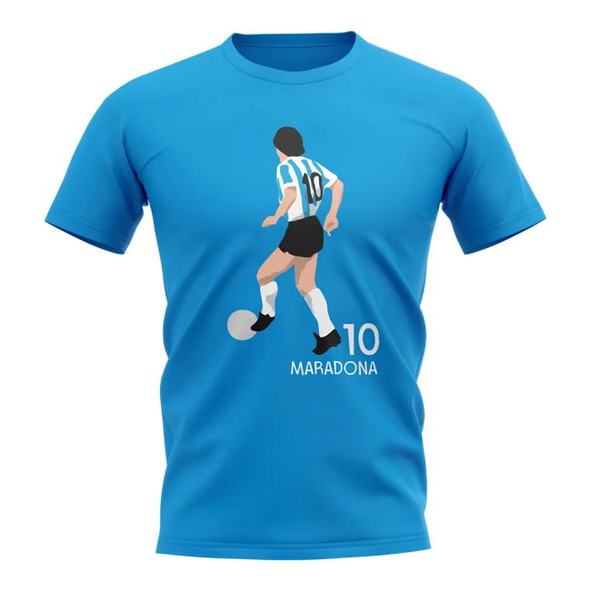 Quality Diego Maradona Argentina Player Graphic T-Shirt (Sky Blue)