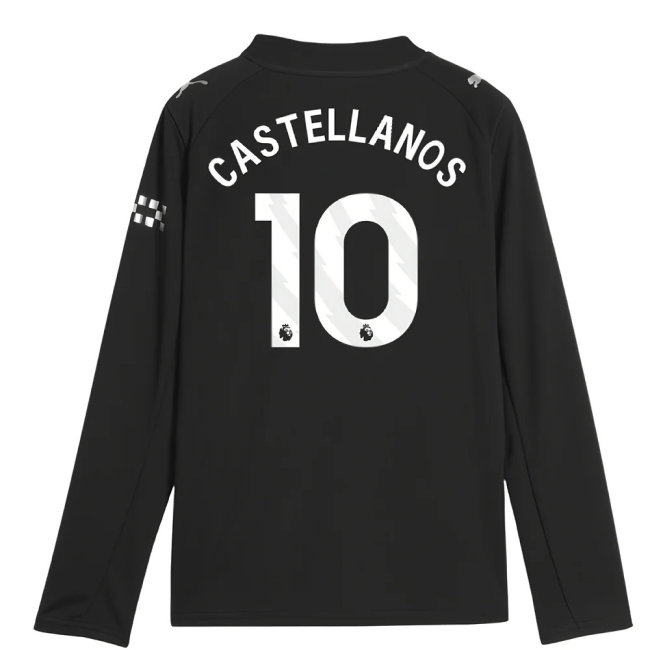 2025-2026 Man City Long Sleeve Away Shirt (Kids) (Castellanos 10)