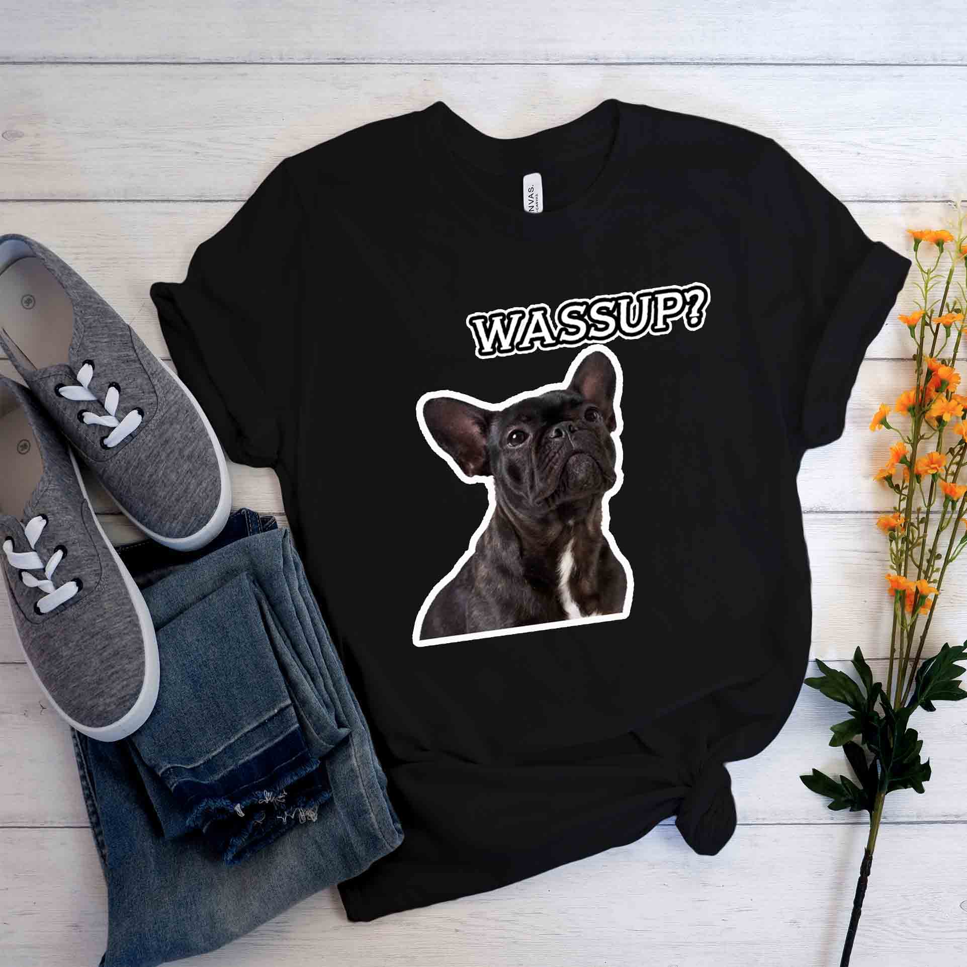 Culture-Inspired Frenchie-Fan Stitch T-shirt for Everyday Wear