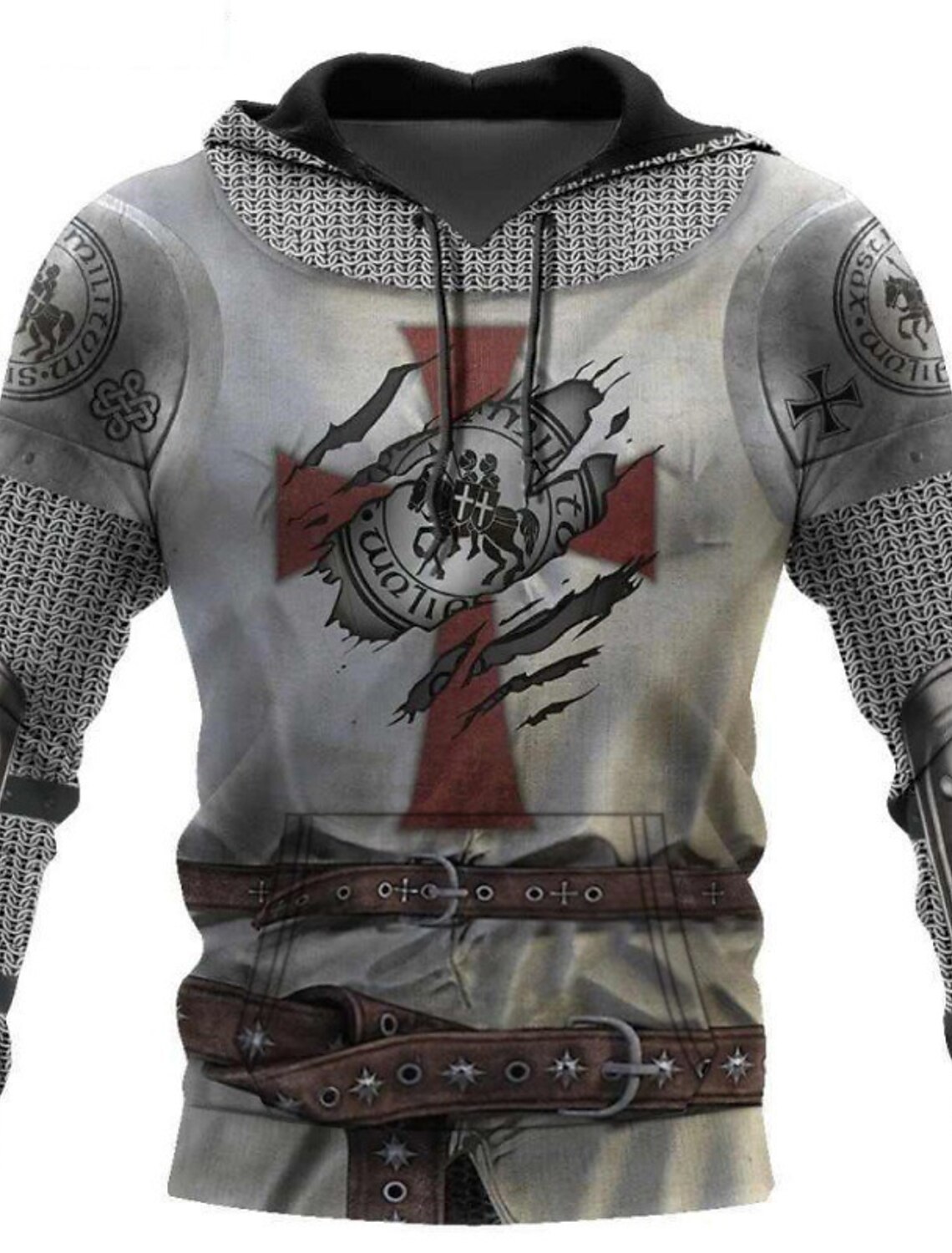 Men's Graphic Armor Viking Hoodie Hoodies Sweatshirt Sportswear Casual
