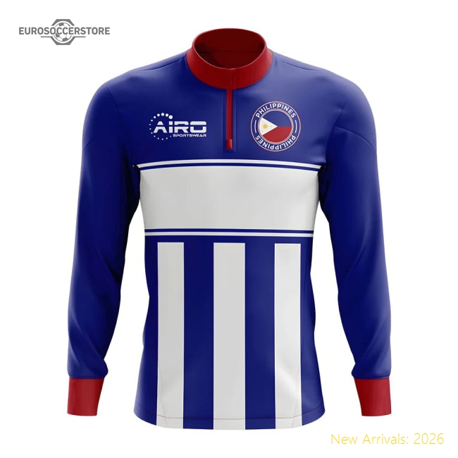 Exceptional Philippines Concept Football Half Zip Midlayer Top (blu