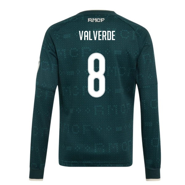 2026-2027 Real Madrid Away Long Sleeve Shirt (Kids) (Valverde 8)