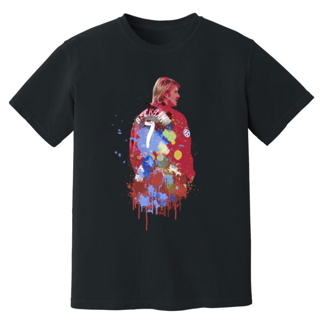 David Beckham Man United Art T-Shirt (Black)