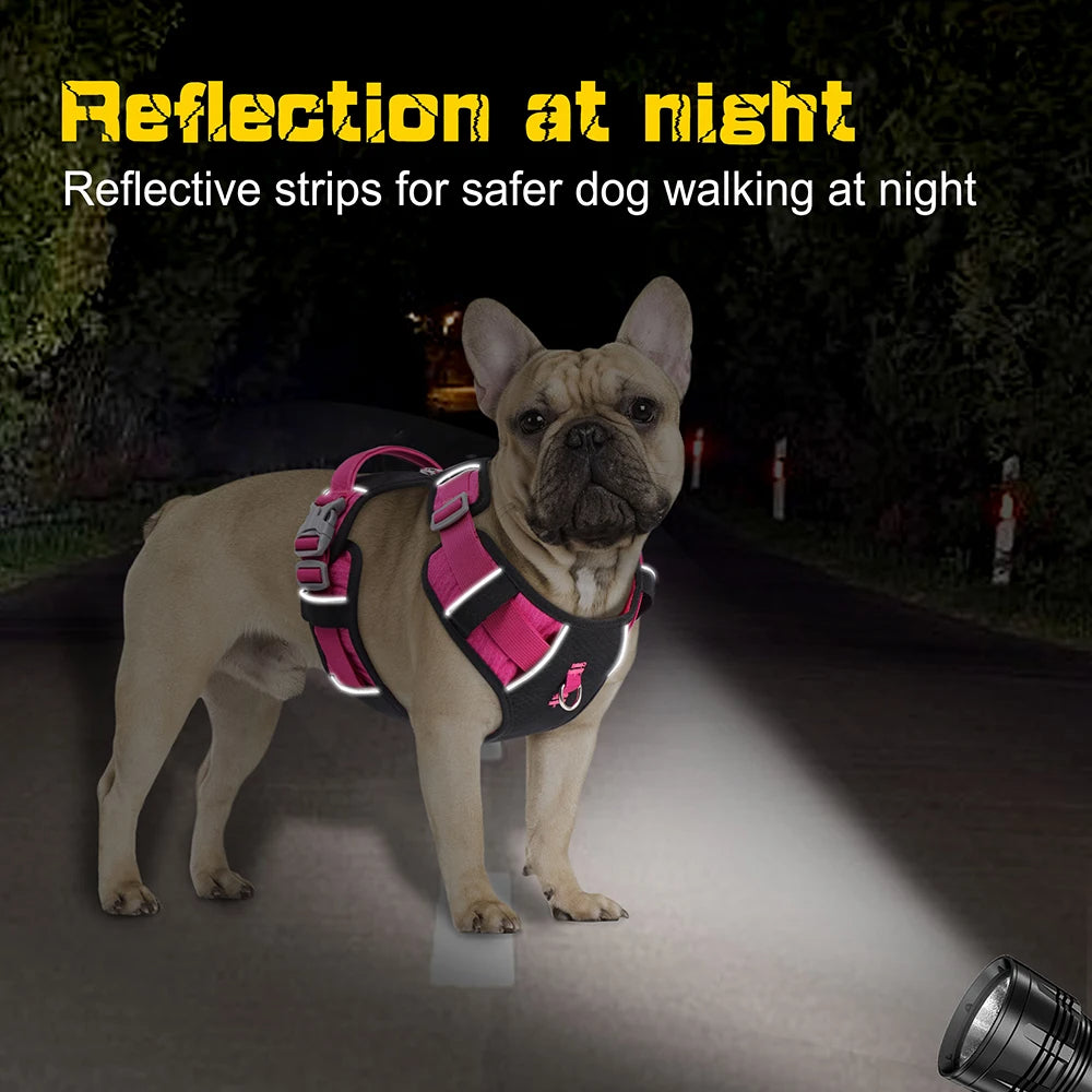 Pupbright - Bulldog No Pull Frenchie Reflective Harness Indoor Use