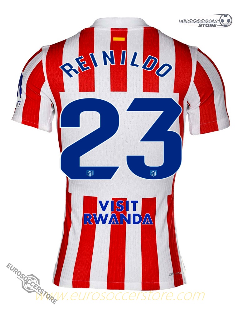 Atletico Madrid's 25-26 Home Jersey featuring REINILDO 23