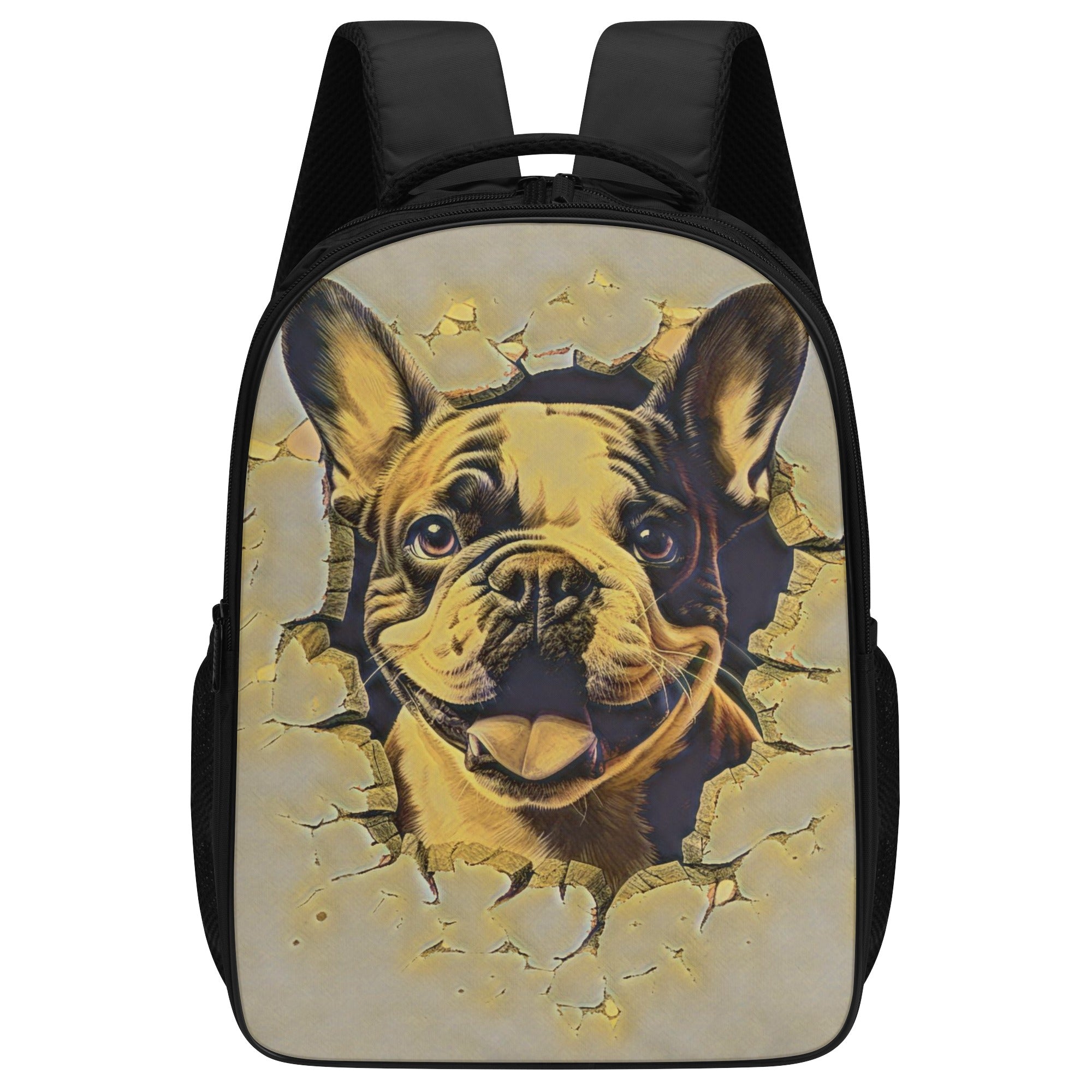16 Inch Dual Compartmen Backpack For Frenchie Pups | Durable Build