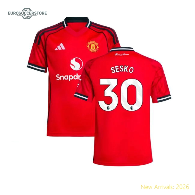 Child-friendly Man Utd Kids Sesko Jersey 2025-2026 Breathable