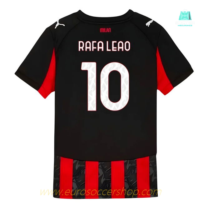 2025-2026 AC Milan Home Shirt (Kids) (Rafa Leao 10)