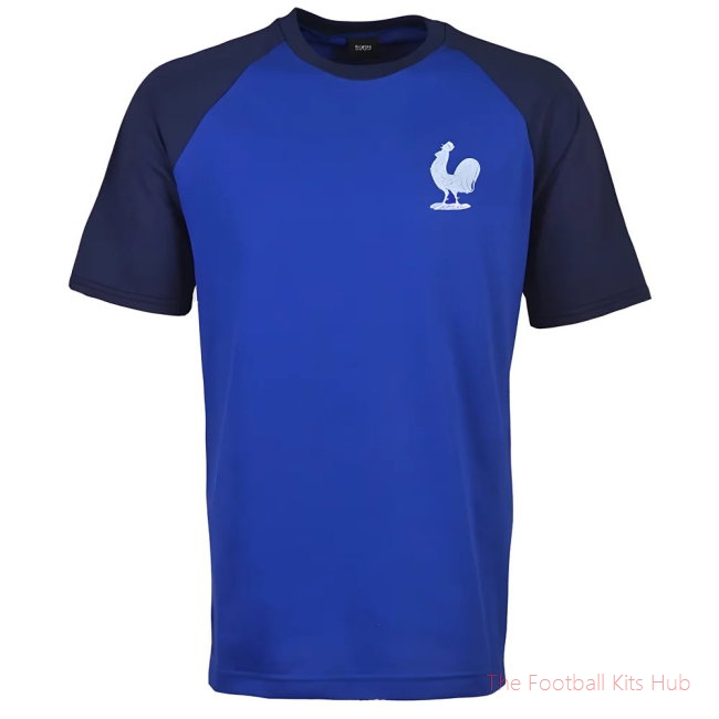 France Raglan Sleeve Royal/Navy Retro T-Shirt