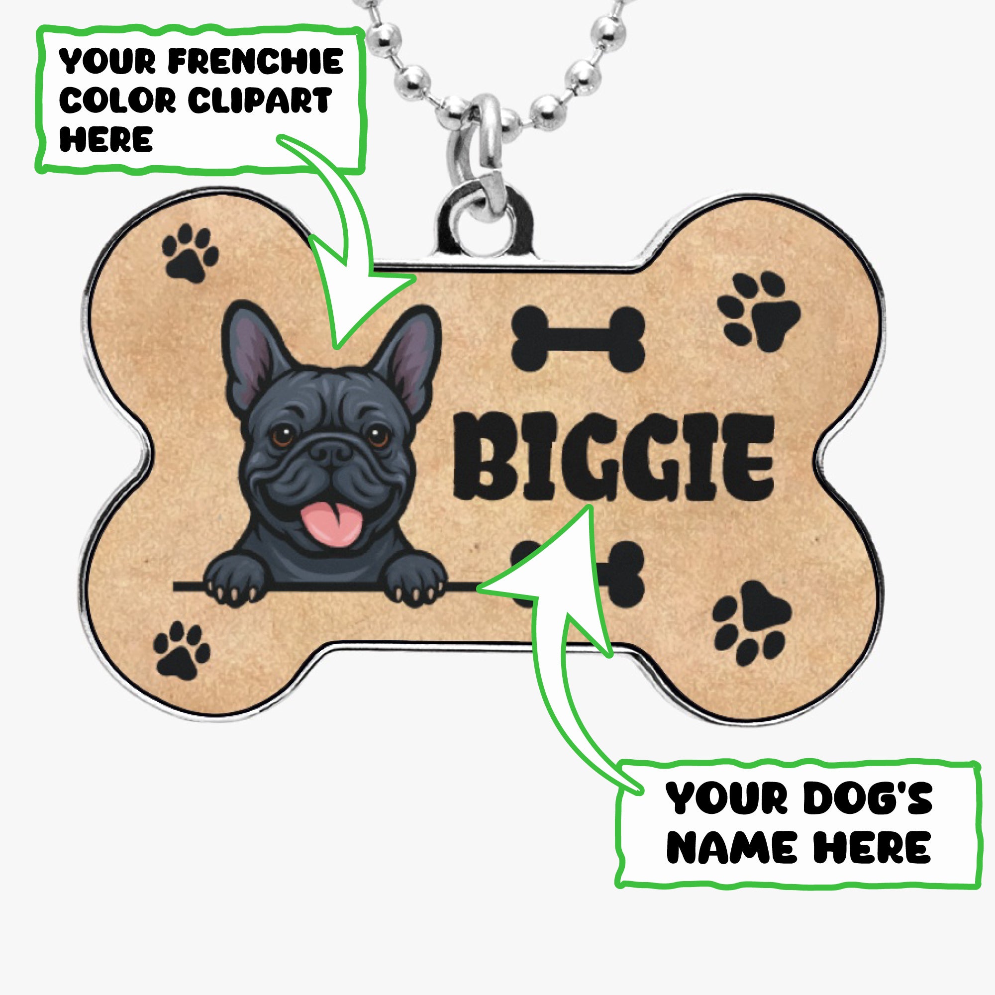 Sushi - Breed-specific Necklace For Frenchie Moms Winter Wear