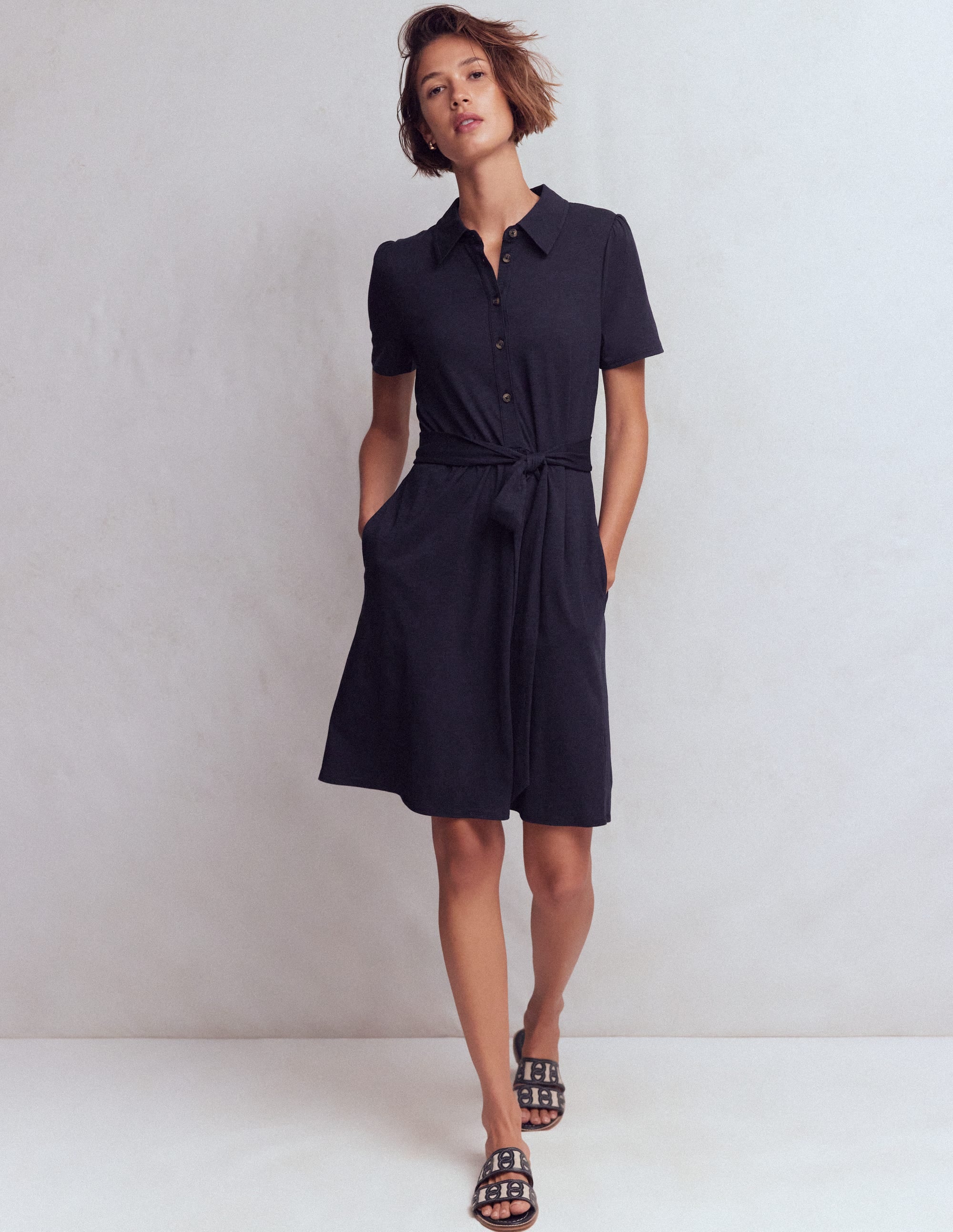 Patti Short Jersey Shirt Dress