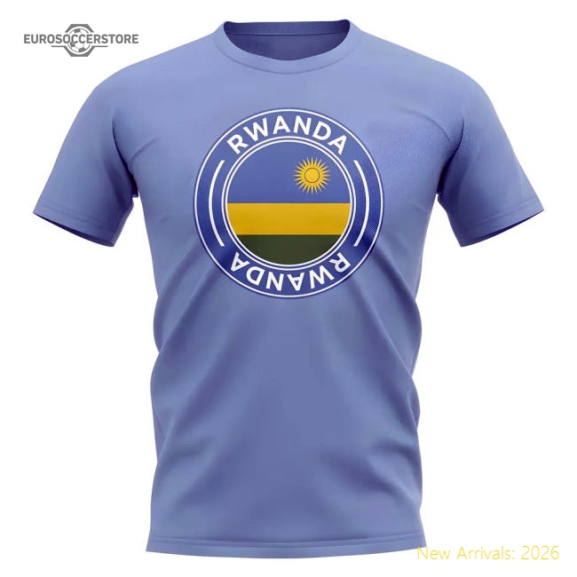 Rwanda Football Badge T-shirt (sky) - Excellent Value - Supporter Edition