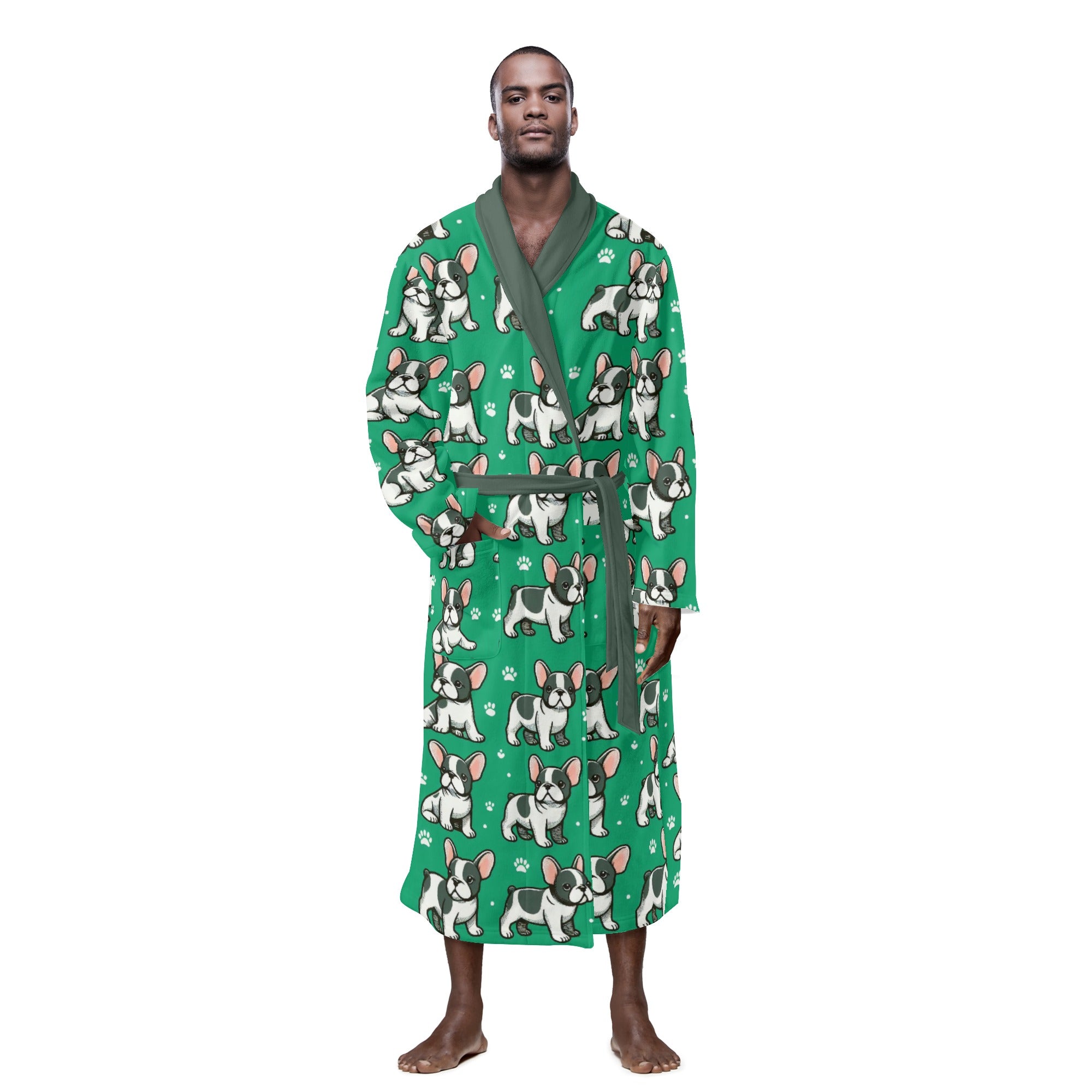 French Bulldog Lover Archie Men Bathrobe Stylish Daily Item