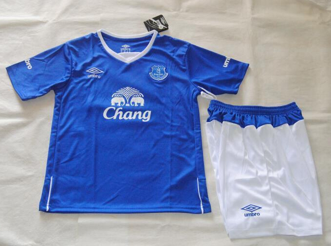 High Performance Kids Everton 2015-16 Home Soccer KitShirtShorts