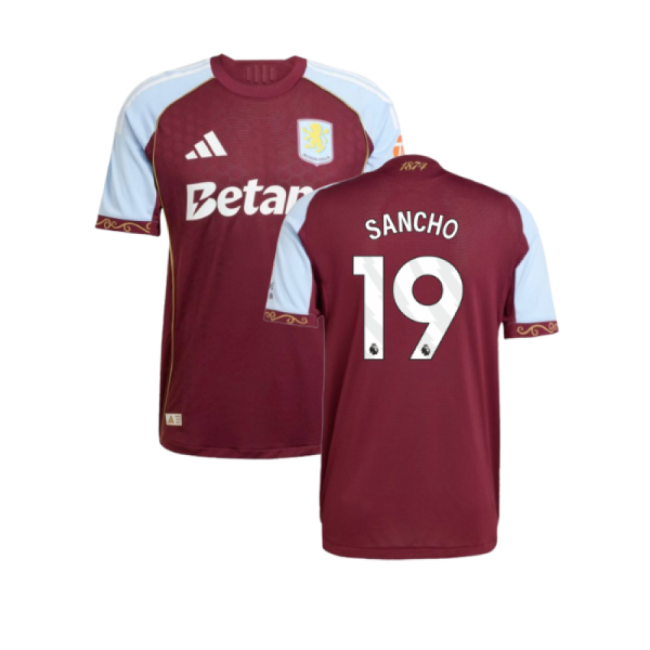 Performance 2025-2026 Aston Villa Authentic Home Jersey Sancho 19