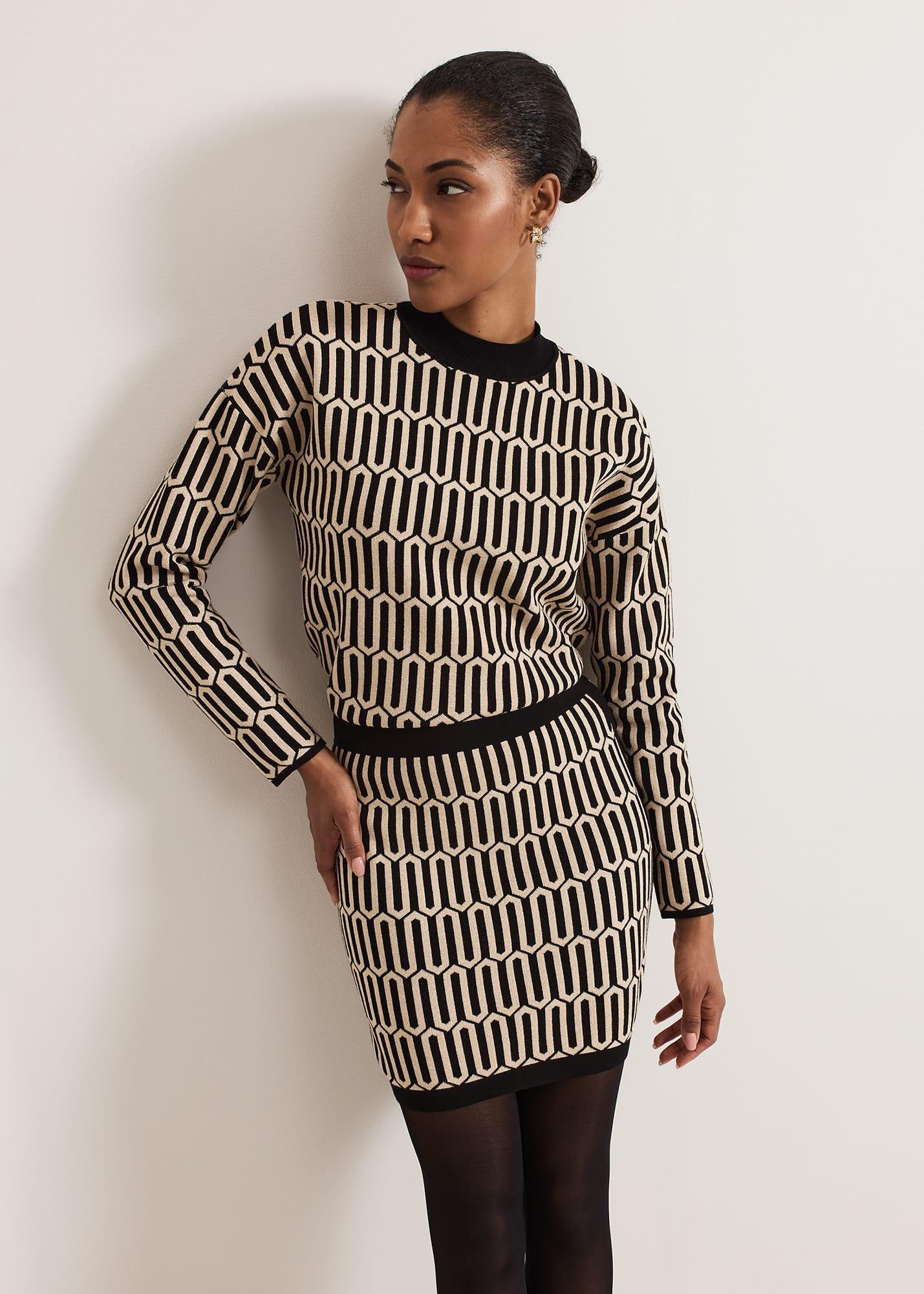 Tanya Shimmer Geo Mini Skirt