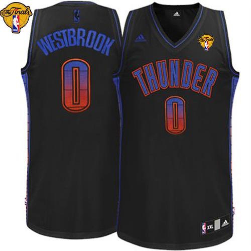 Budget-Friendly Men's Thunder #0 Russell Black Basketball Jersey