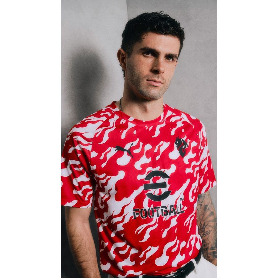 Milan Training T Shirt Pre Match Puma Pure White/for All Time Red