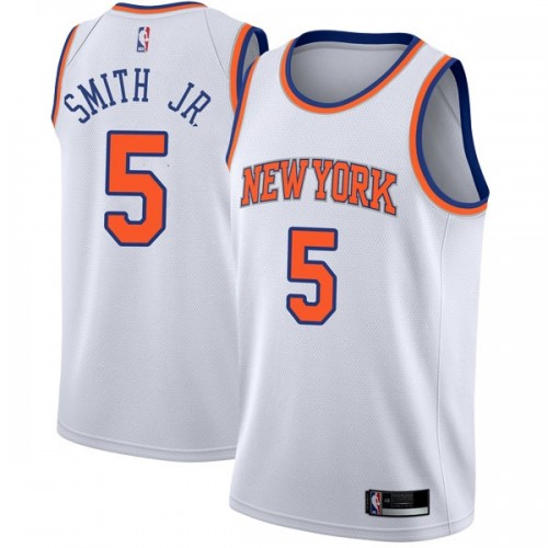 Top-Grade NY Knicks #5 Dennis Smith 2024 Icon NBA Swingman Jersey
