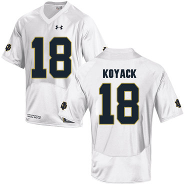 Men's ND Irish White 2024 authentic Ben Koyack #18 comfortable Jersey