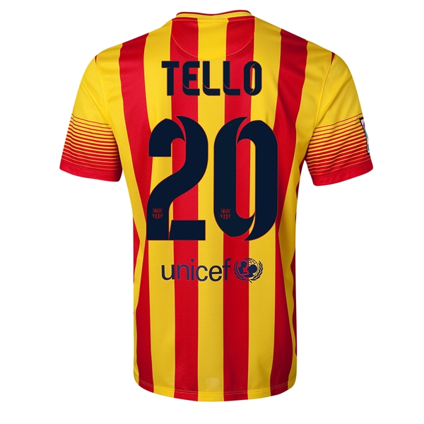Moisture Wicking Barca 1314 Barcelona 20 TELLO Away Shirt