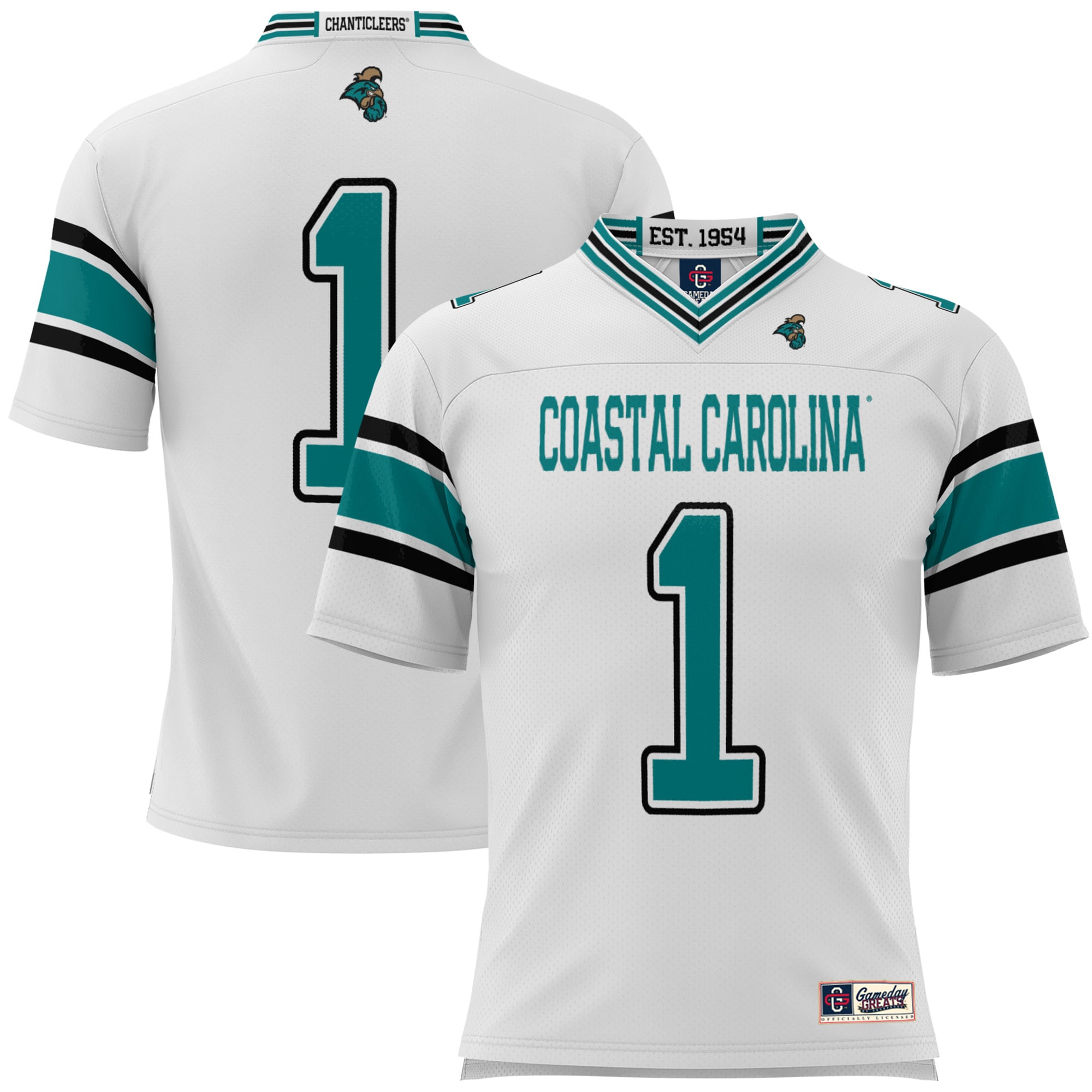 #1 Coastal Carolina Chanticleers GameDay Greats Youth Football Jersey - White