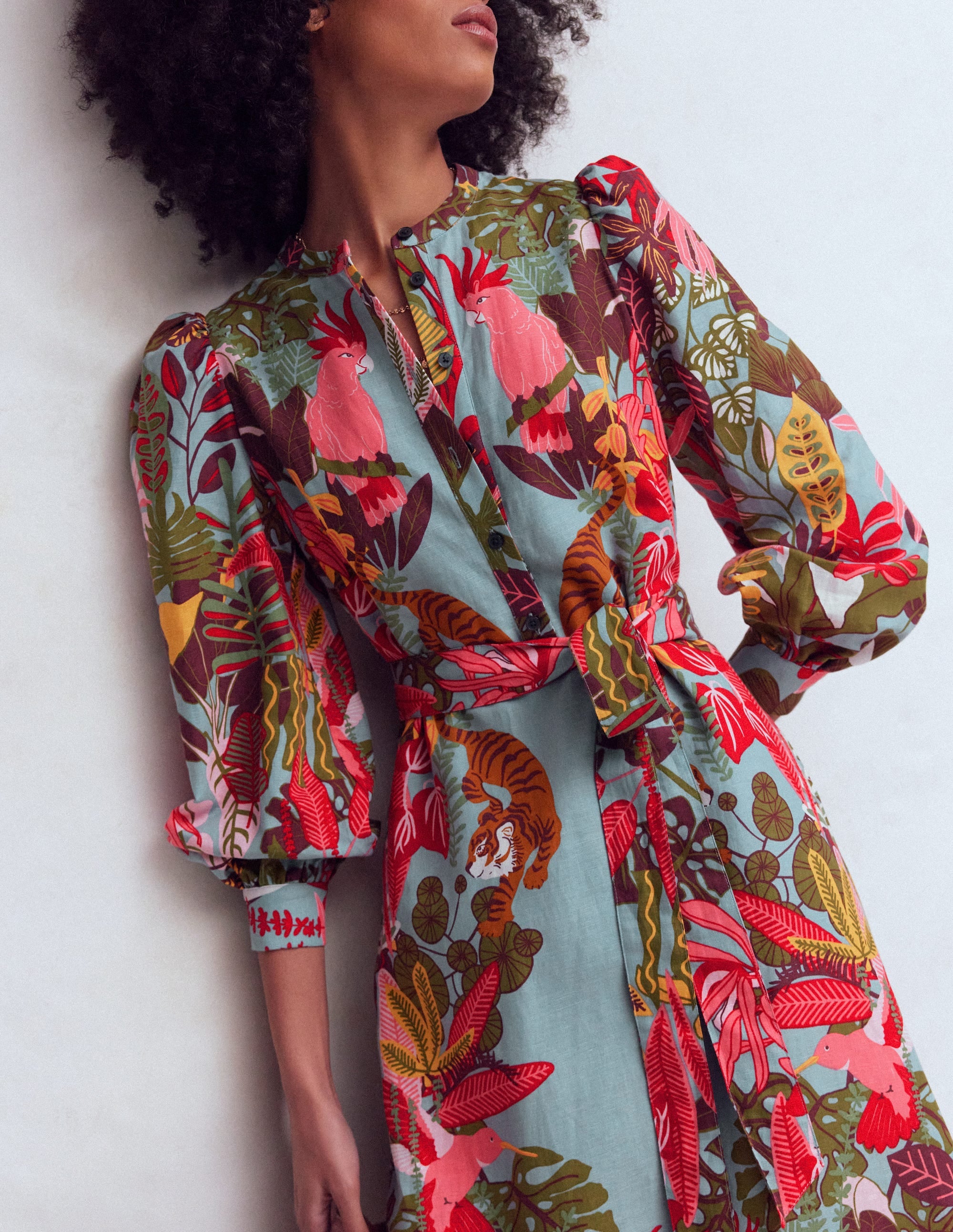 Ava Linen Blend Midi Dress
