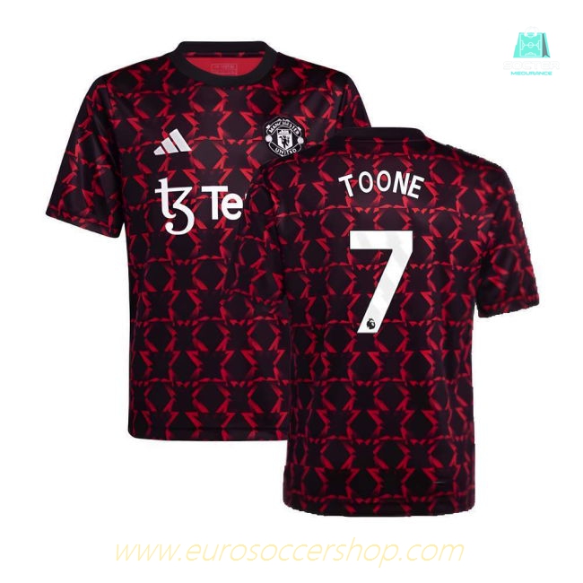 2024-2025 Man Utd Pre-Match Shirt (Black) - Kids (Toone 7)