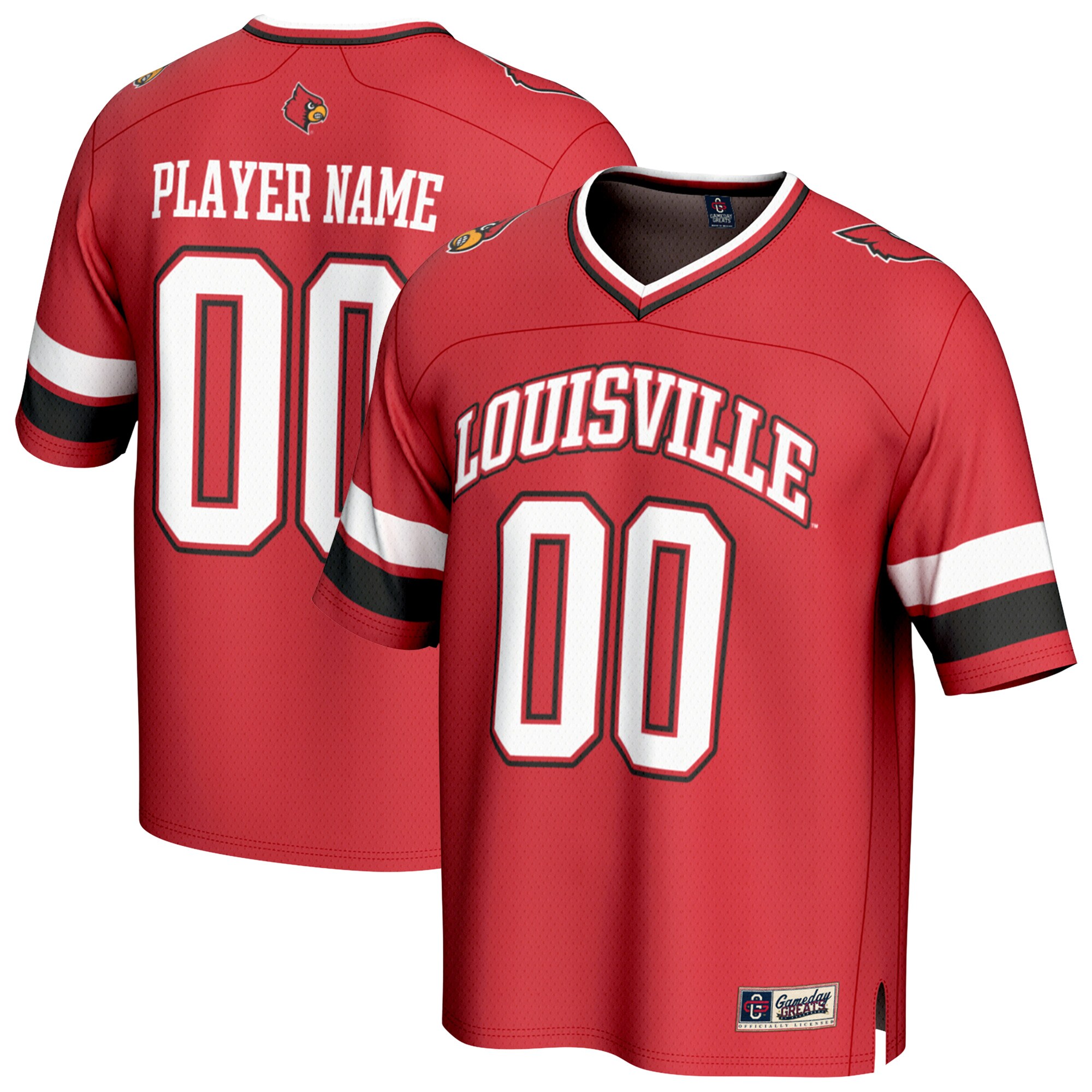 [DDG] Louisville Cardinals GameDay Greats Unisex NIL Pick-A-Player Football Fashion Jersey - Red