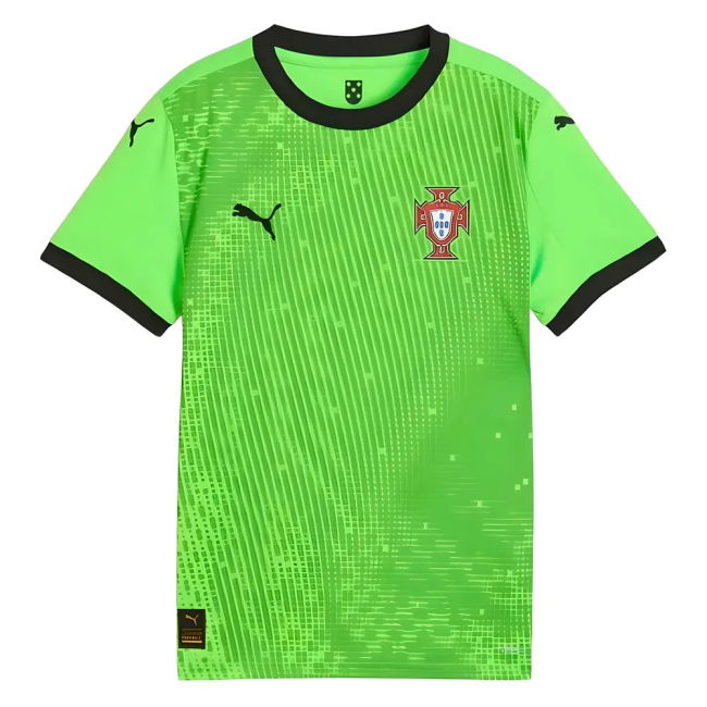 2025-2026 Portugal Home Goalkeeper Shirt (Green) - Kids