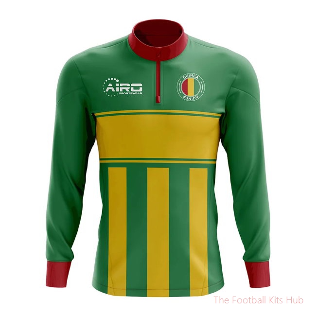 Guinea Concept Football Half Zip Midlayer Top (Green-Yellow)