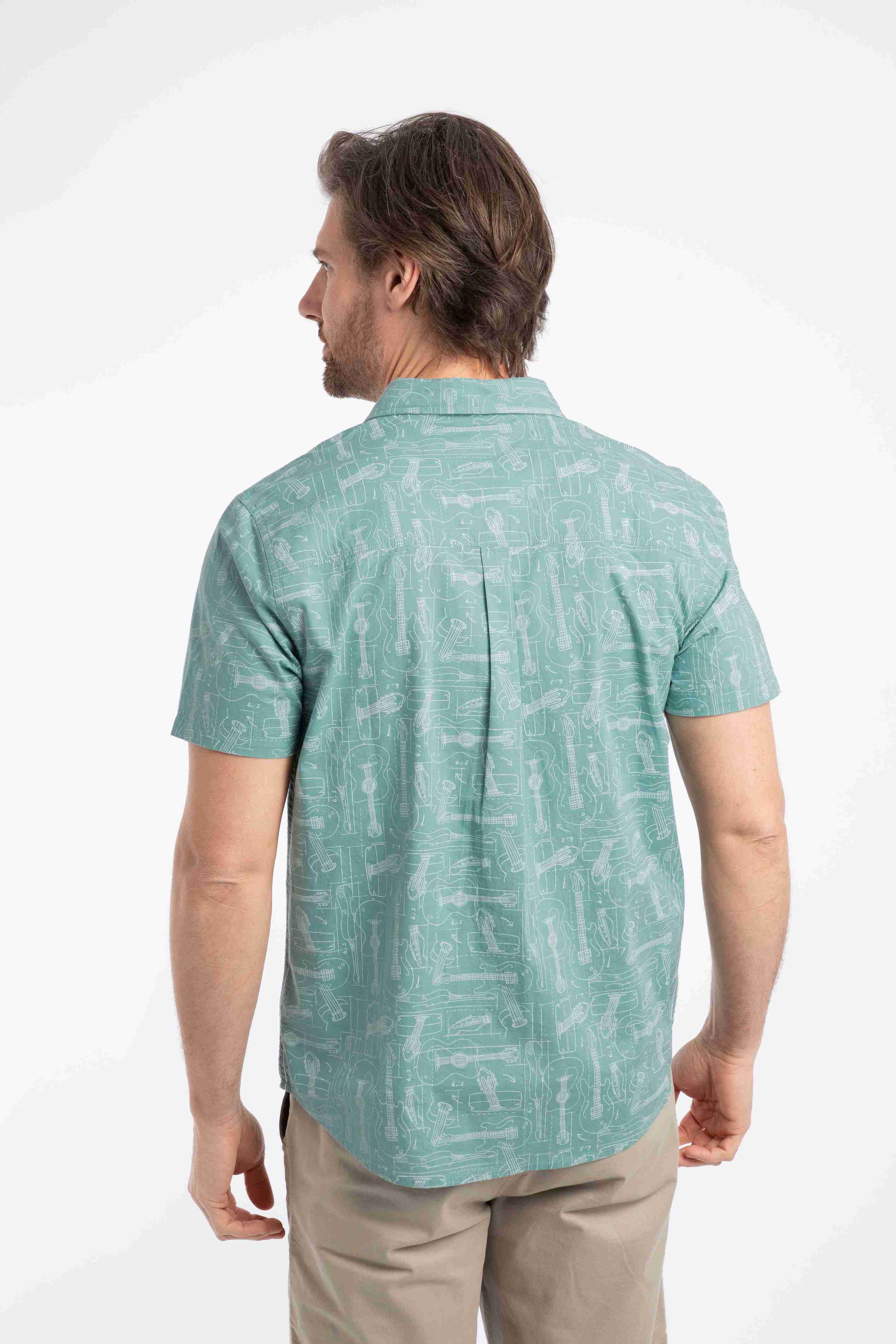 Faraway Short Sleeve Printed Shirt Mineral Blue