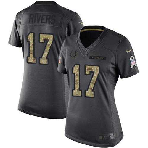 NFL I C Colts Philip Rivers #17 Black Limited Game Jersey - Premium