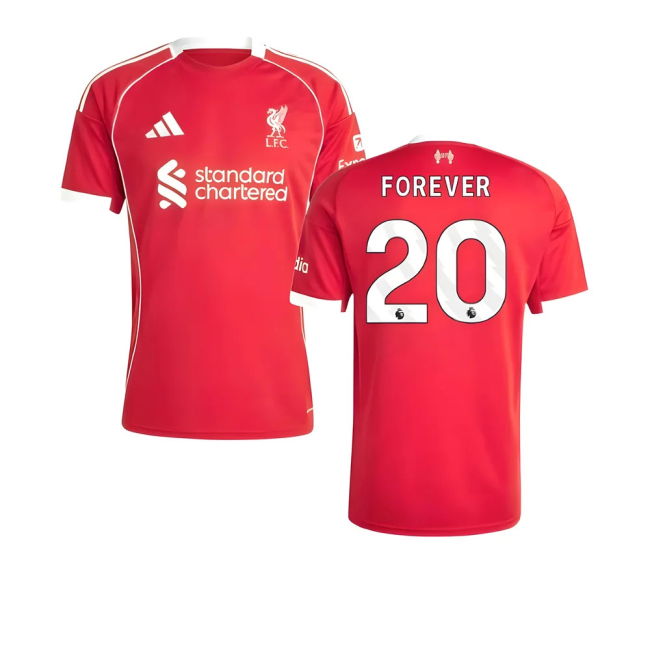 Liverpool Home Football Jersey 2025-20 Season Forever 20 L M S