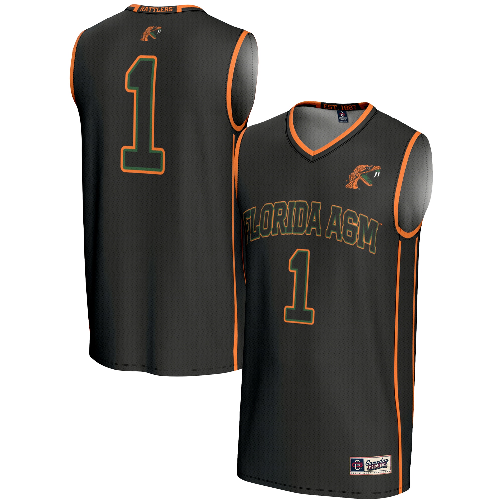 [NJP] Florida A&M Rattlers GameDay Greats Unisex Lightweight Basketball Jersey - Black