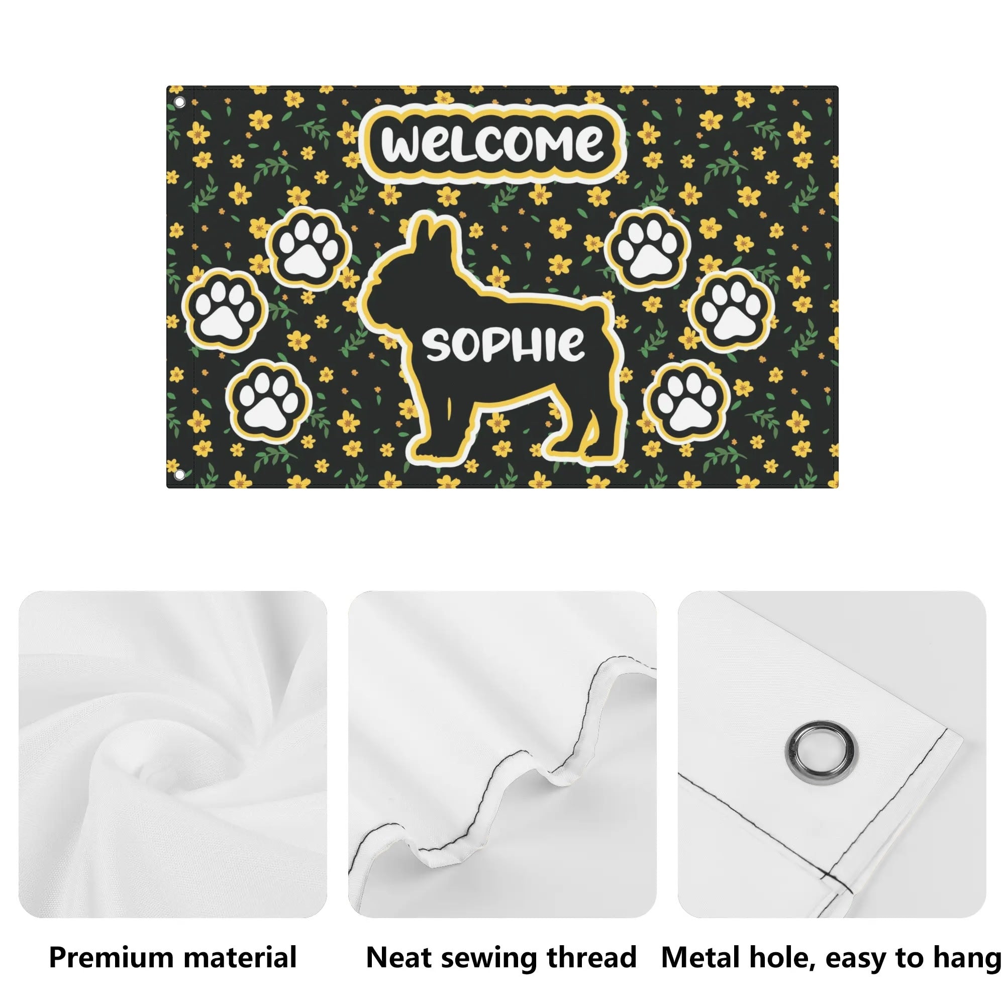 French Bulldog Personalized French Bulldog Garden Flag With Frenchie