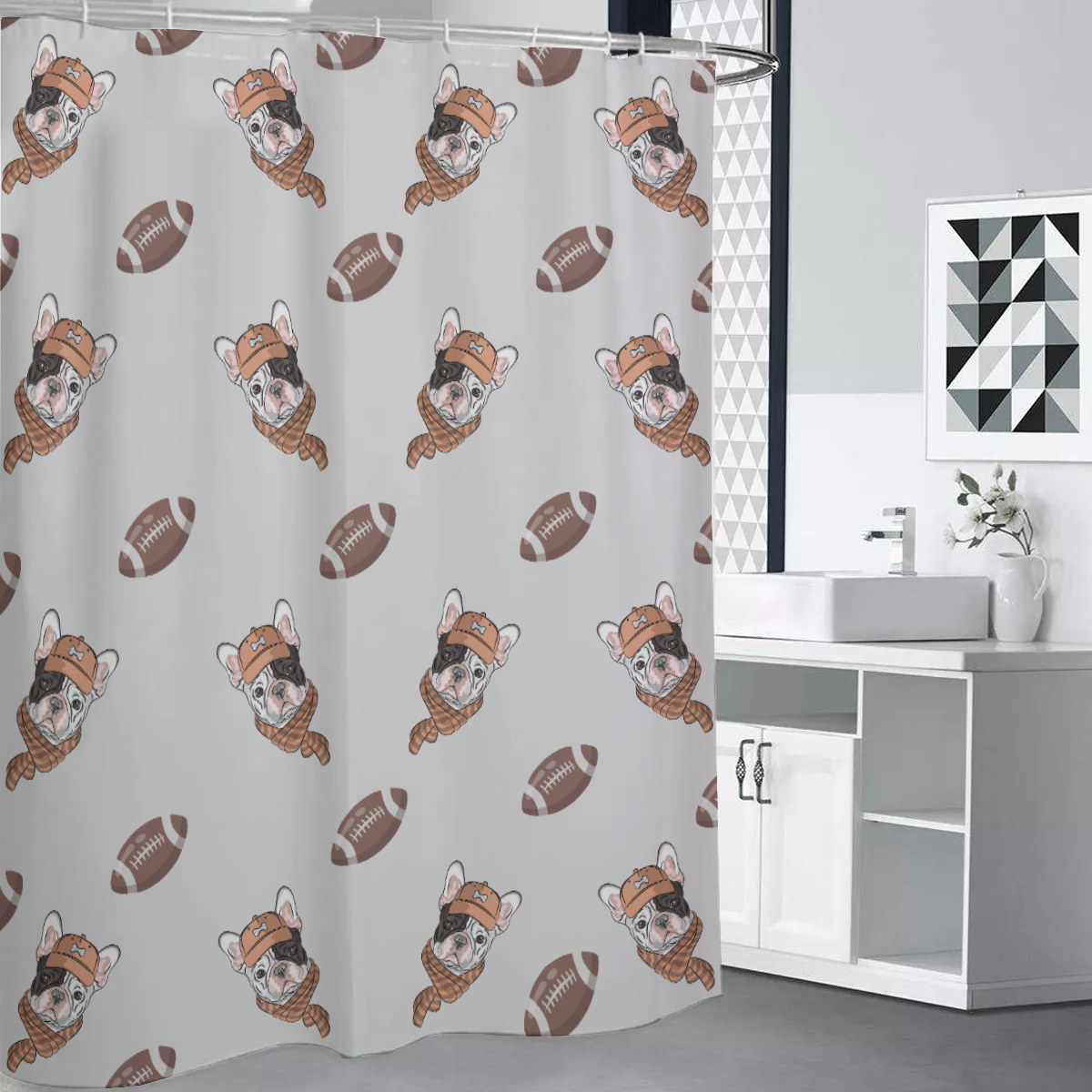 French Bulldog Walter Shower Curtains Durable Dog Item